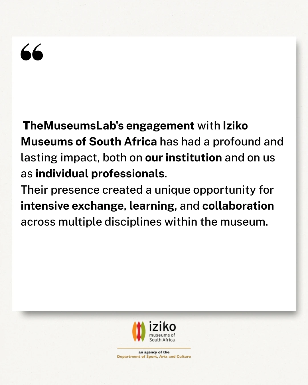 quote by Iziko Museums
